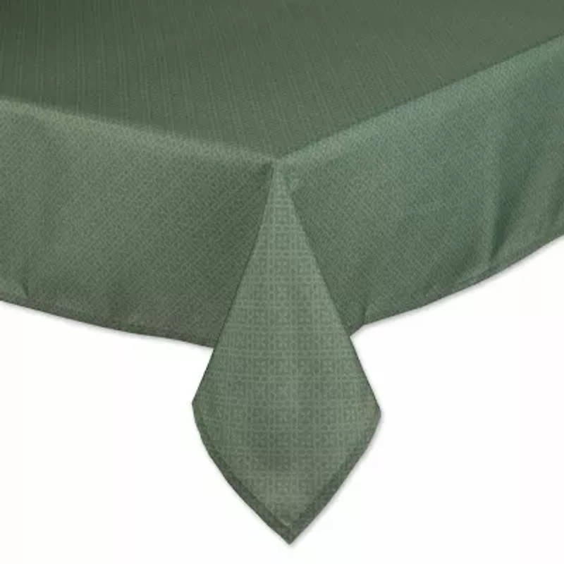 Design Imports Artichoke Tonal Lattice Print Outdoor Tablecloth