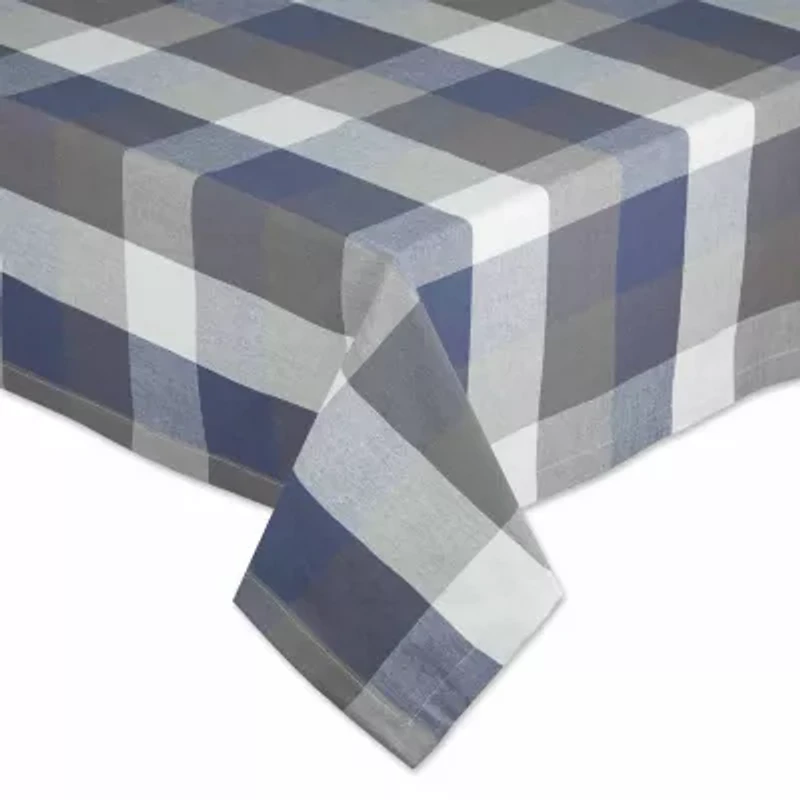 Design Imports French Blue Tri Color Check Tablecloths