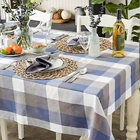 Design Imports French Blue Tri Color Check Tablecloths