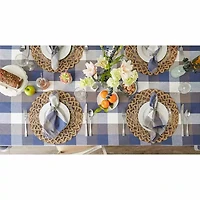 Design Imports French Blue Tri Color Check Tablecloth