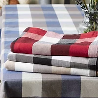Design Imports Black Tri Color Check Tablecloth