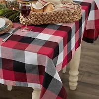 Design Imports Cardinal Red Tri Color Check Tablecloth