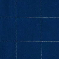 Design Imports Blue Metallic Windowpane Tablecloth