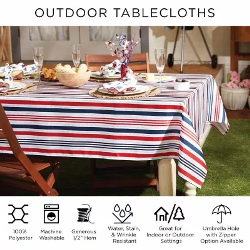 Design Imports Stonewash Blue Polka Dot Vinyl Tablecloth