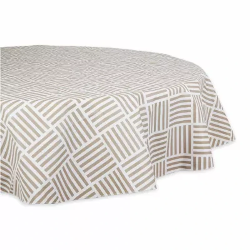 Design Imports Stone Grid Vinyl Tablecloth