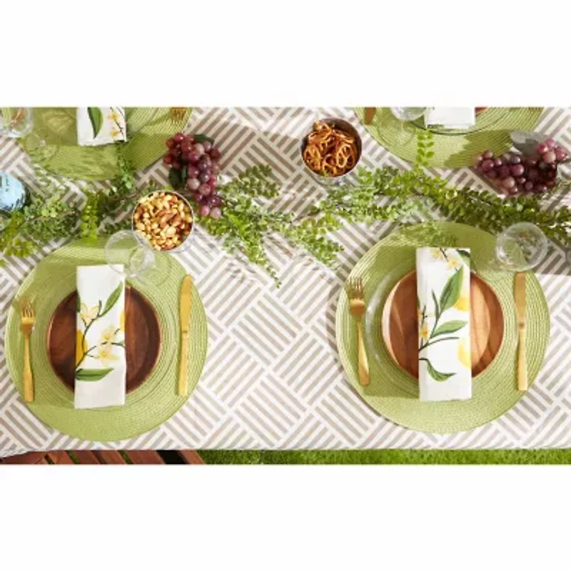 Design Imports Stone Grid Vinyl Tablecloth