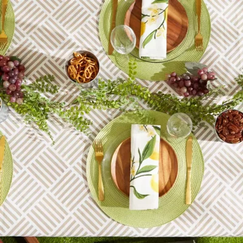 Design Imports Stone Grid Vinyl Tablecloth