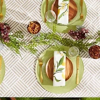 Design Imports Stone Grid Vinyl Tablecloth