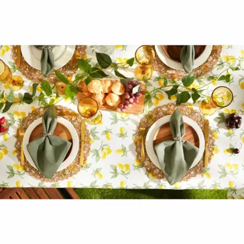 Design Imports Summer Lemons Vinyl Tablecloth