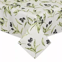 Design Imports Olives Print Outdoor  With Zipper Tablecloth
