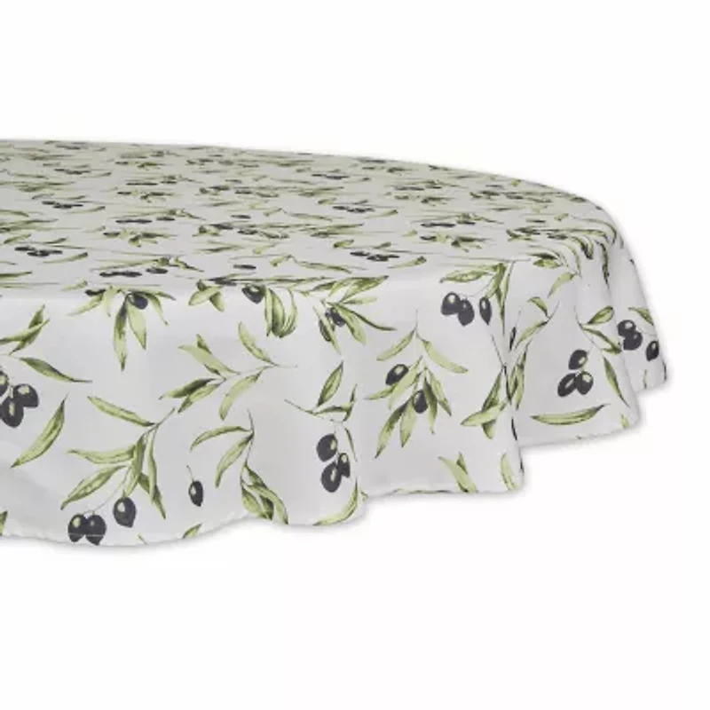 Design Imports Olives Print Outdoor Tablecloth