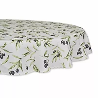 Design Imports Olives Print Outdoor Tablecloth