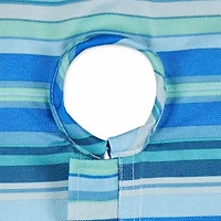 Design Imports Blue Ocean Stripe Print Outdoor  With Zipper Tablecloth