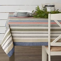 Design Imports Warm Stripe Tablecloth