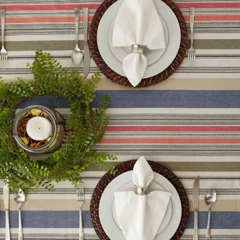 Design Imports Warm Stripe Tablecloth