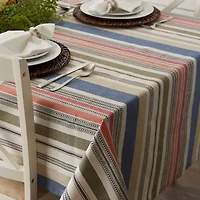 Design Imports Warm Stripe Tablecloth