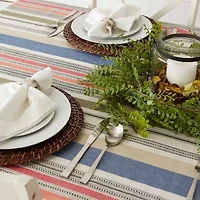 Design Imports Warm Stripe Tablecloth