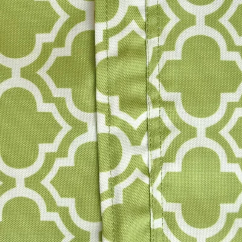 Design Imports Green Lattice Outdoor  With Zipper Tablecloth