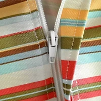 Design Imports Summer Stripe Outdoor  With Zipper Tablecloth