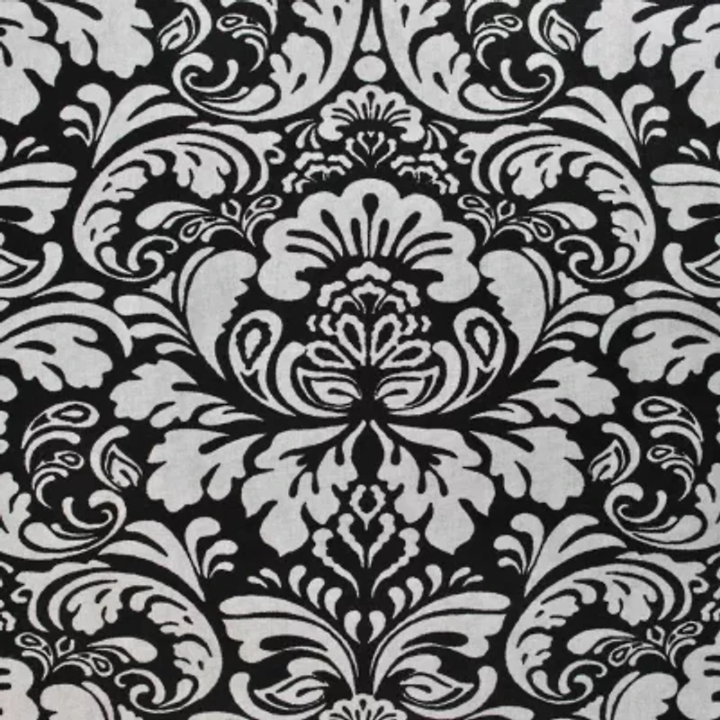 Design Imports Black Damask Tablecloth