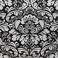 Design Imports Black Damask Tablecloth
