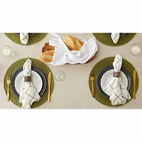 Design Imports White French Stripe Tablecloth