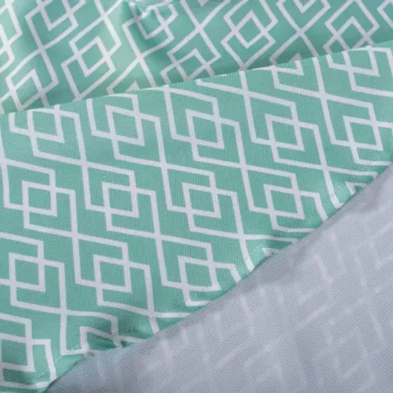 Design Imports Aqua Diamond Outdoor  With Zipper Tablecloth