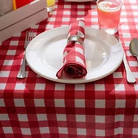 Design Imports Tango Red Check Outdoor  With Zipper Tablecloth