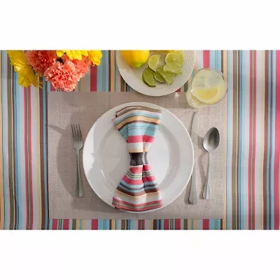 Design Imports Summer Stripe Outdoor Tablecloth