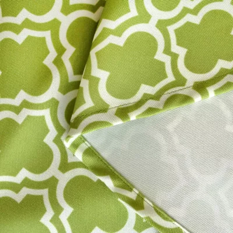 Design Imports Green Lattice Outdoor Tablecloth