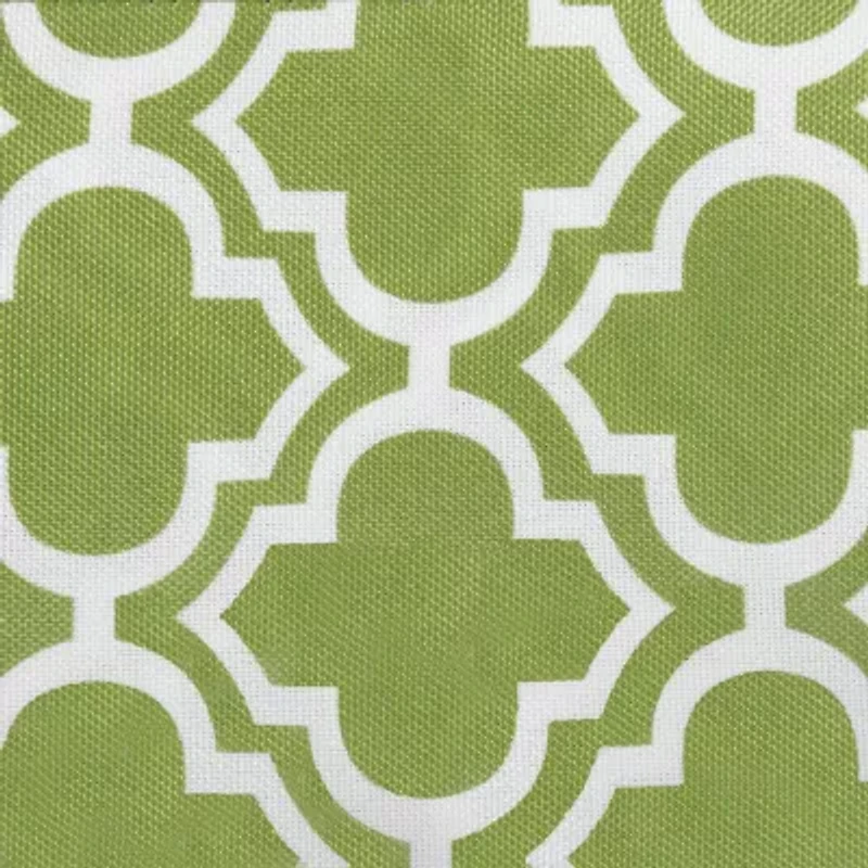 Design Imports Green Lattice Outdoor Tablecloth