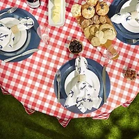 Design Imports Tango Red Check Outdoor Tablecloth