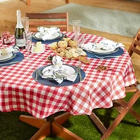 Design Imports Tango Red Check Outdoor Tablecloth