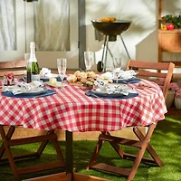 Design Imports Tango Red Check Outdoor Tablecloth