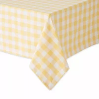Design Imports Yellow/White Checkers Tablecloth