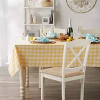 Design Imports Yellow/White Checkers Tablecloth