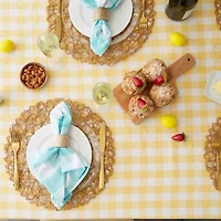 Design Imports Yellow/White Checkers Tablecloth
