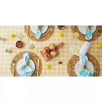 Design Imports Yellow/White Checkers Tablecloth