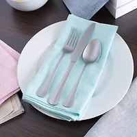 Design Imports Blue Solid Chambray Tablecloth