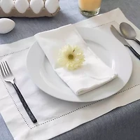 Design Imports Blue Solid Chambray Tablecloth