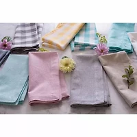 Design Imports Natural Solid Chambray Tablecloth
