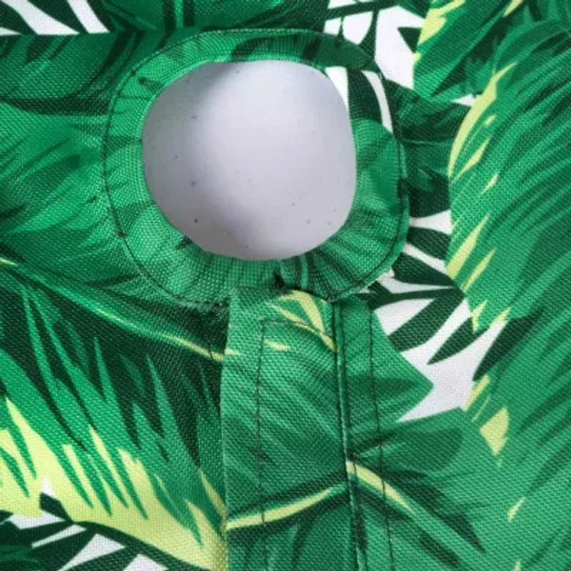 Design Imports Banana Leaf Round Outdoor With Zipper Tablecloth