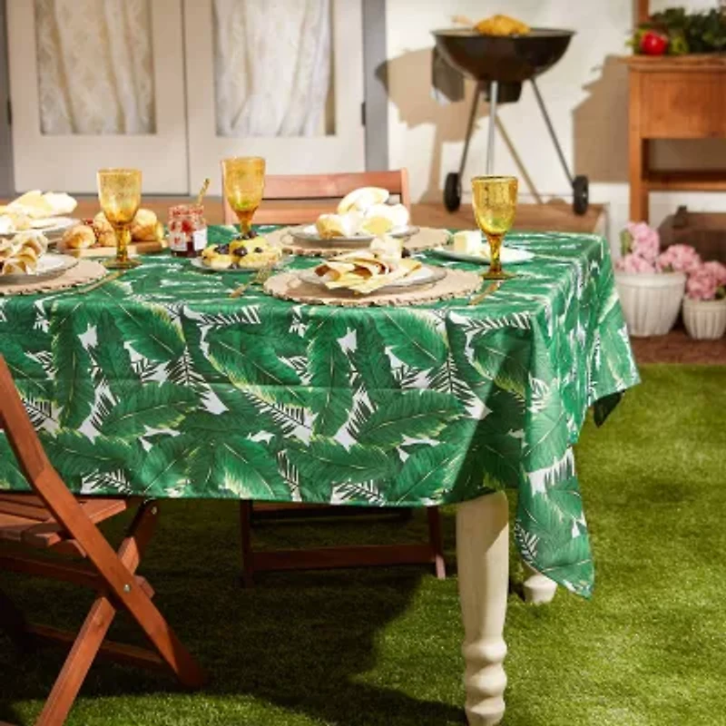 Design Imports Banana Leaf Outdoor Tablecloth