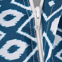 Design Imports Blue Ikat Outdoor  With Zipper Tablecloth