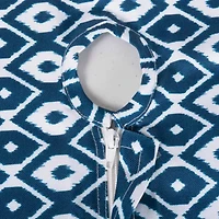 Design Imports Blue Ikat Outdoor  With Zipper Tablecloth