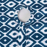 Design Imports Blue Ikat Outdoor  With Zipper Tablecloth