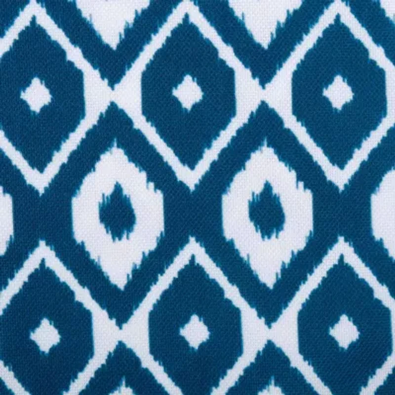 Design Imports Blue Ikat Outdoor Tablecloth