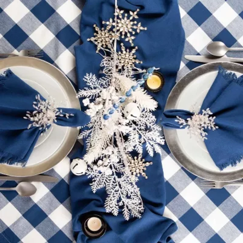 Design Imports Navy Buffalo Check Tablecloth