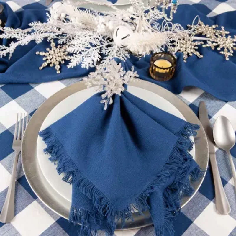 Design Imports Navy Buffalo Check Tablecloth