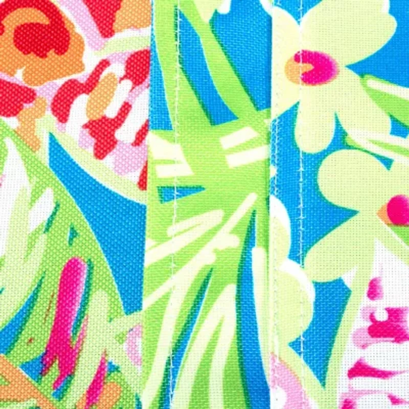 Design Imports Summer Floral Outdoor  With Zipper Tablecloth